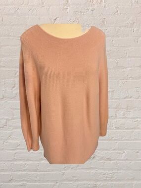 $10$add on UNIQLO- pink 100% cotton crew neck rib knit oversized fit sweater